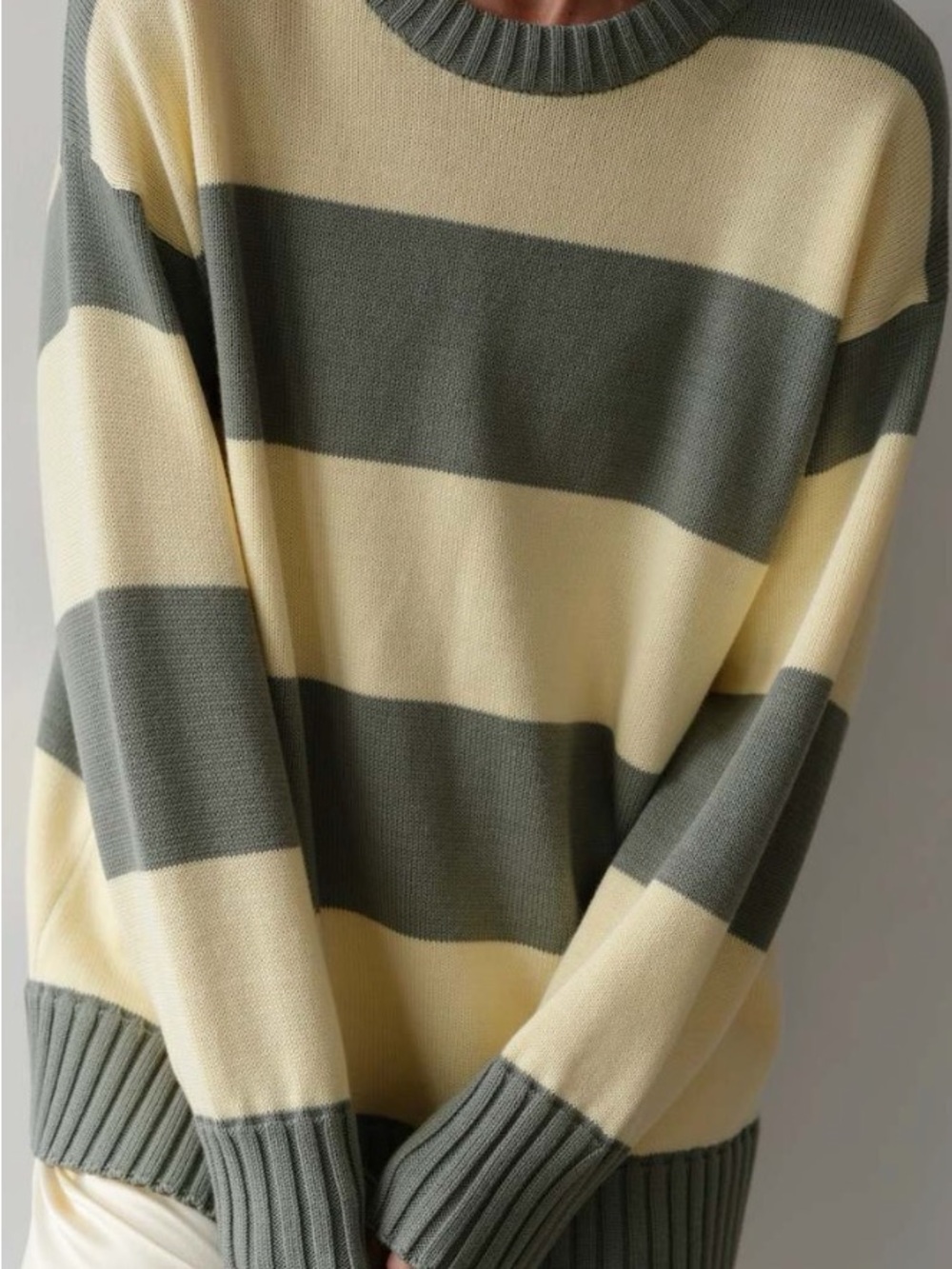 DONNI Striped Crewneck (Dill and Lemon)